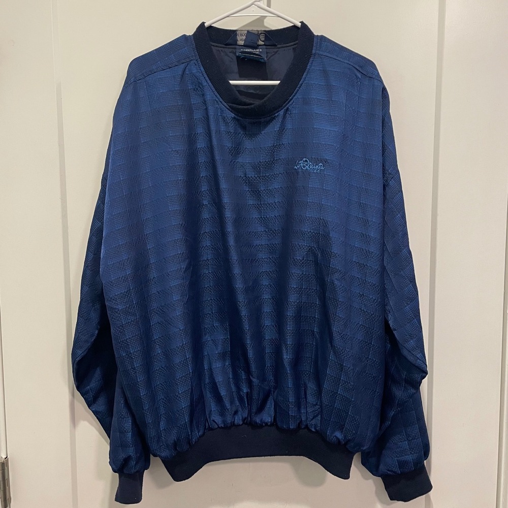 Sunderland of Scotland Mens XL Golf Windshirt Navy Blue Pullover La Quinta USA